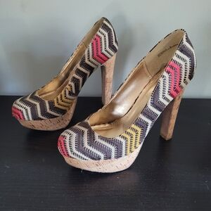 Bamboo Patterned High Heel Pumps
